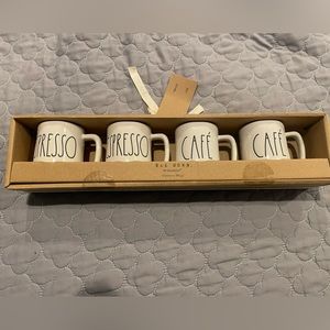 Rae Dunn by Magenta Espresso Mugs 4 pack NEW IN BOX ☕️